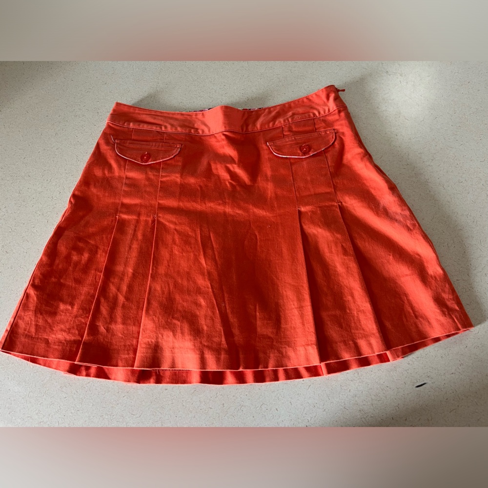Lady Hagen Orange Pleated Golf Skort